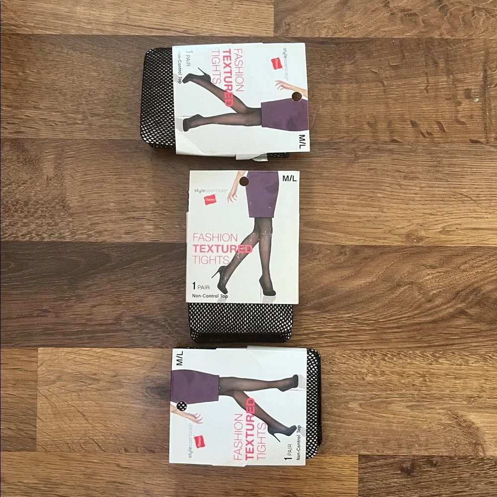 Black Fishnet Tights Bundle of 3 Pair New